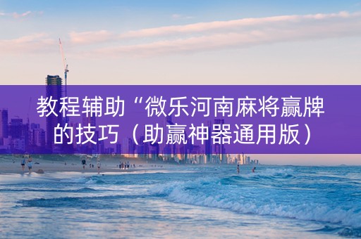 教程辅助“微乐河南麻将赢牌的技巧（助赢神器通用版）