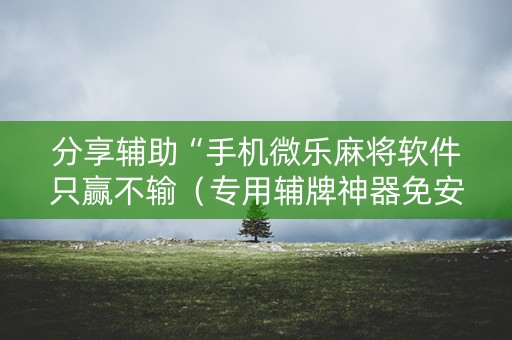 分享辅助“手机微乐麻将软件只赢不输（专用辅牌神器免安装）
