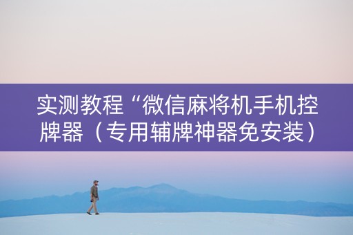 实测教程“微信麻将机手机控牌器（专用辅牌神器免安装）