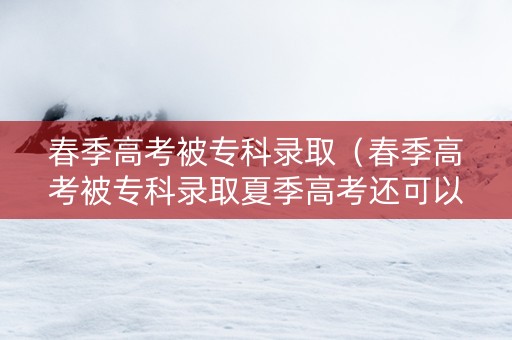 春季高考被专科录取（春季高考被专科录取夏季高考还可以报专科吗）
