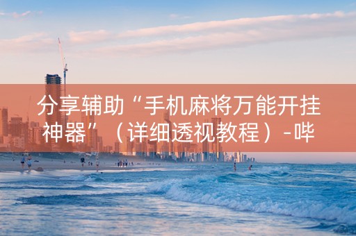 分享辅助“手机麻将万能开挂神器”（详细透视教程）-哔哩哔哩