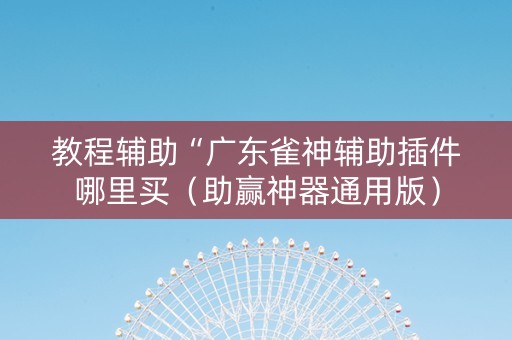 教程辅助“广东雀神辅助插件哪里买（助赢神器通用版）