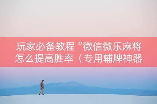 玩家必备教程“微信微乐麻将怎么提高胜率（专用辅牌神器免安装）