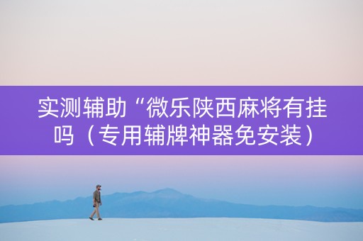 实测辅助“微乐陕西麻将有挂吗（专用辅牌神器免安装）