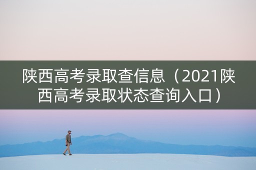 陕西高考录取查信息（2021陕西高考录取状态查询入口）