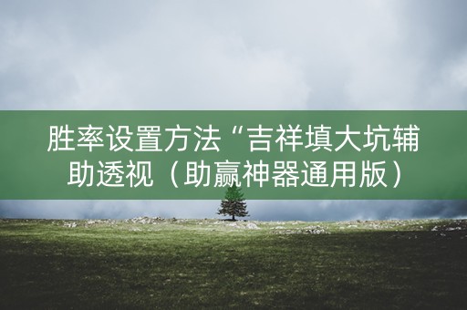 胜率设置方法“吉祥填大坑辅助透视（助赢神器通用版）