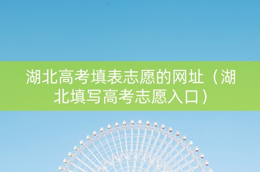 湖北高考填表志愿的网址（湖北填写高考志愿入口）