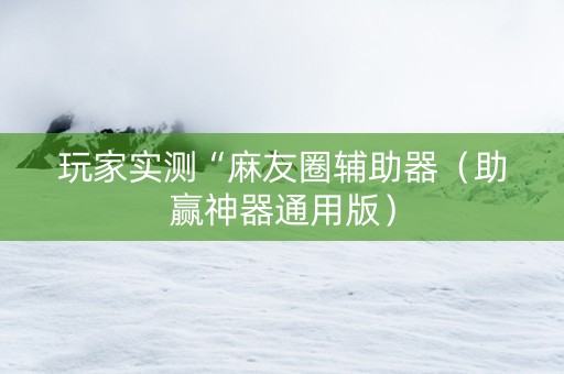 玩家实测“麻友圈辅助器（助赢神器通用版）