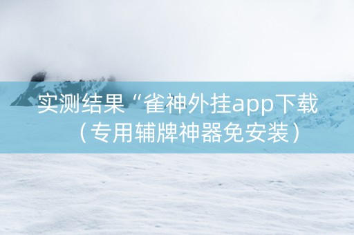 实测结果“雀神外挂app下载（专用辅牌神器免安装）