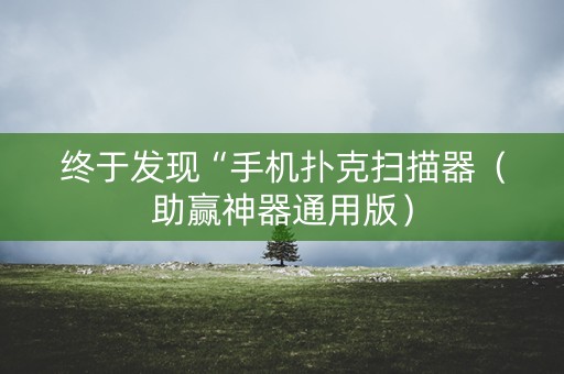 终于发现“手机扑克扫描器（助赢神器通用版）
