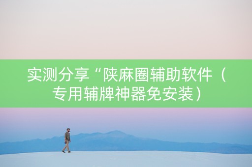 实测分享“陕麻圈辅助软件（专用辅牌神器免安装）