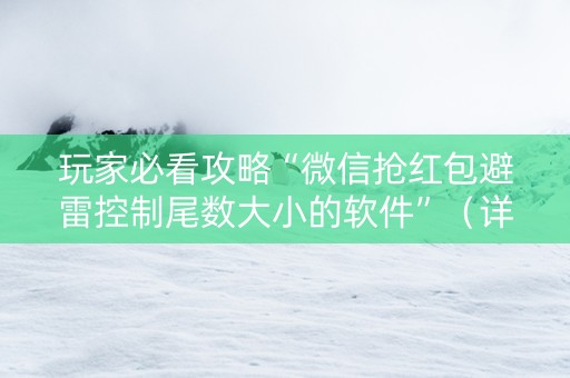 玩家必看攻略“微信抢红包避雷控制尾数大小的软件”（详细透视教程）-哔哩哔哩