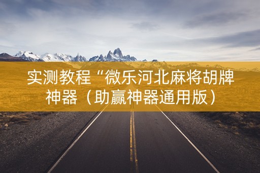 实测教程“微乐河北麻将胡牌神器（助赢神器通用版）