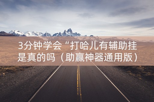 3分钟学会“打哈儿有辅助挂是真的吗（助赢神器通用版）