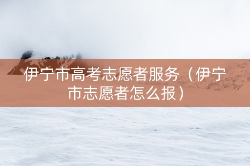 伊宁市高考志愿者服务（伊宁市志愿者怎么报）