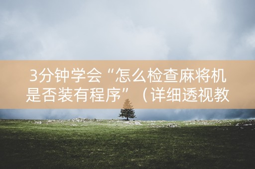 3分钟学会“怎么检查麻将机是否装有程序”（详细透视教程）-哔哩哔哩