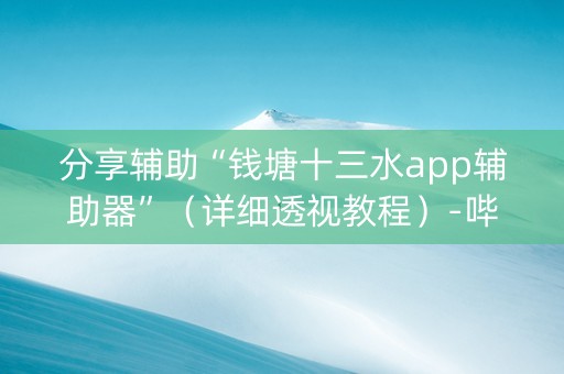 分享辅助“钱塘十三水app辅助器”（详细透视教程）-哔哩哔哩