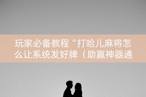 玩家必备教程“打哈儿麻将怎么让系统发好牌（助赢神器通用版）