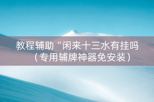 教程辅助“闲来十三水有挂吗（专用辅牌神器免安装）