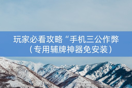 玩家必看攻略“手机三公作弊（专用辅牌神器免安装）