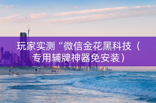 玩家实测“微信金花黑科技（专用辅牌神器免安装）