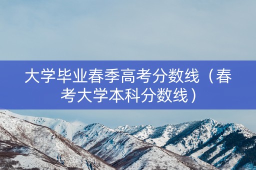 大学毕业春季高考分数线（春考大学本科分数线）