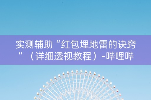 实测辅助“红包埋地雷的诀窍”（详细透视教程）-哔哩哔哩