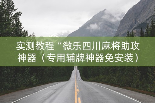 实测教程“微乐四川麻将助攻神器（专用辅牌神器免安装）