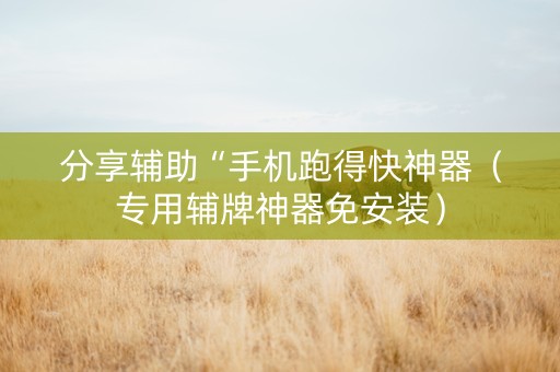 分享辅助“手机跑得快神器（专用辅牌神器免安装）