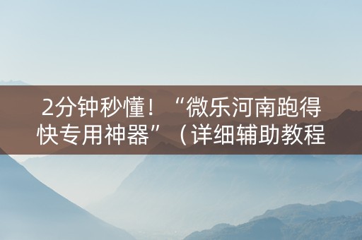 2分钟秒懂！“微乐河南跑得快专用神器”（详细辅助教程）-哔哩哔哩