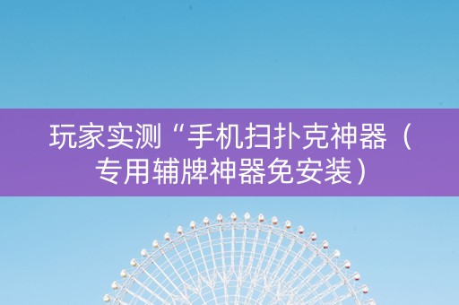 玩家实测“手机扫扑克神器（专用辅牌神器免安装）