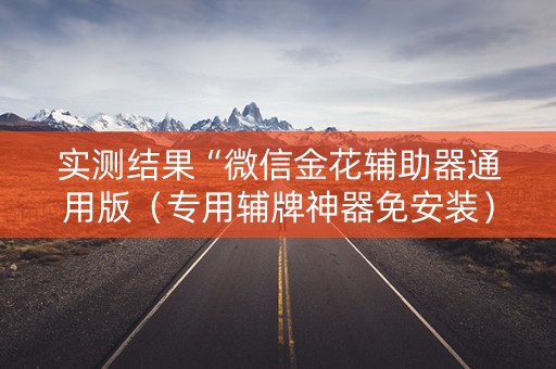 实测结果“微信金花辅助器通用版（专用辅牌神器免安装）