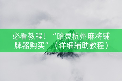 必看教程！“哈灵杭州麻将铺牌器购买”（详细辅助教程）-哔哩哔哩