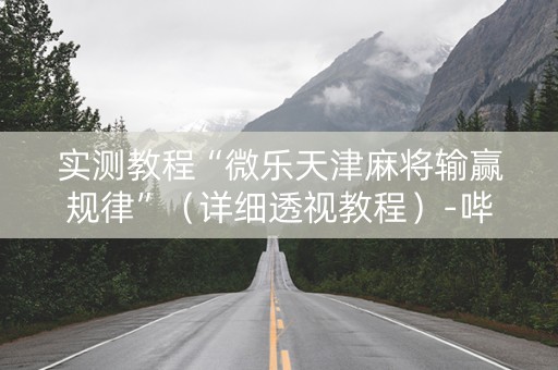 实测教程“微乐天津麻将输赢规律”（详细透视教程）-哔哩哔哩