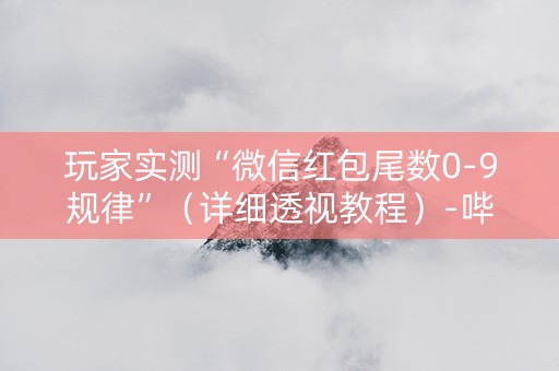 玩家实测“微信红包尾数0-9规律”（详细透视教程）-哔哩哔哩