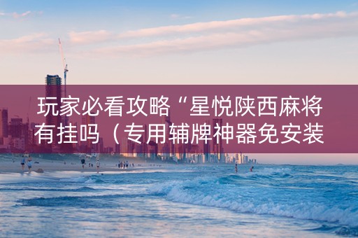 玩家必看攻略“星悦陕西麻将有挂吗（专用辅牌神器免安装）
