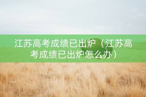 江苏高考成绩已出炉（江苏高考成绩已出炉怎么办）