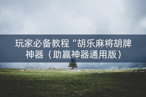 玩家必备教程“胡乐麻将胡牌神器（助赢神器通用版）