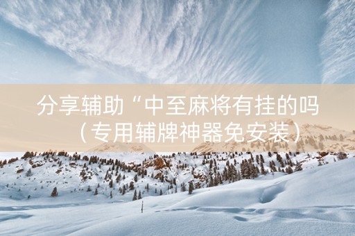 分享辅助“中至麻将有挂的吗（专用辅牌神器免安装）