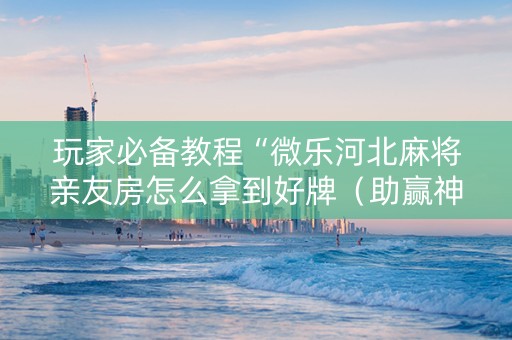 玩家必备教程“微乐河北麻将亲友房怎么拿到好牌（助赢神器通用版）