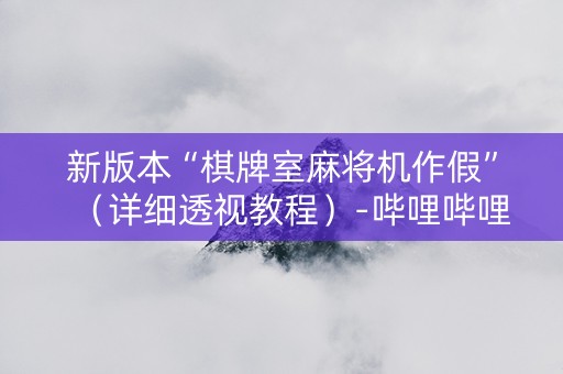 新版本“棋牌室麻将机作假”（详细透视教程）-哔哩哔哩