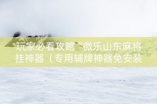 玩家必看攻略“微乐山东麻将挂神器（专用辅牌神器免安装）