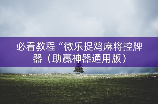 必看教程“微乐捉鸡麻将控牌器（助赢神器通用版）