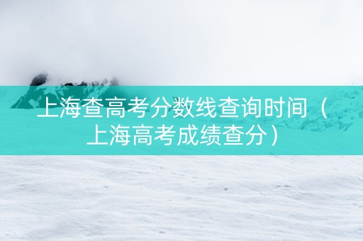上海查高考分数线查询时间（上海高考成绩查分）