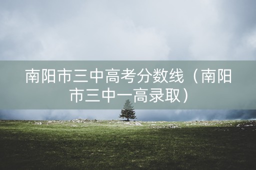 南阳市三中高考分数线（南阳市三中一高录取）