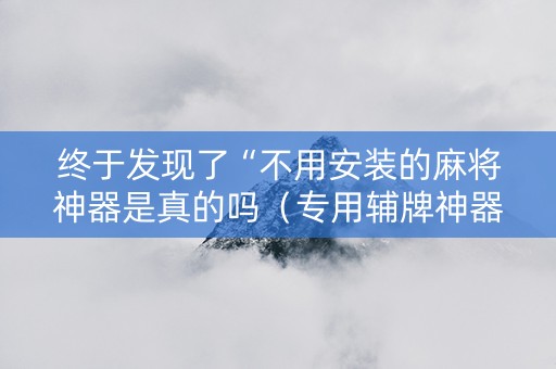 终于发现了“不用安装的麻将神器是真的吗（专用辅牌神器免安装）