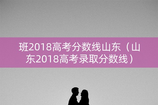 班2018高考分数线山东（山东2018高考录取分数线）