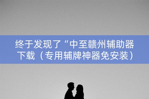 终于发现了“中至赣州辅助器下载（专用辅牌神器免安装）