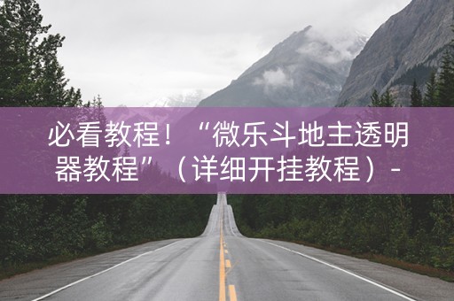必看教程！“微乐斗地主透明器教程”（详细开挂教程）-哔哩哔哩