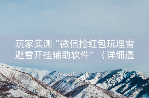 玩家实测“微信抢红包玩埋雷避雷开挂辅助软件”（详细透视教程）-哔哩哔哩
